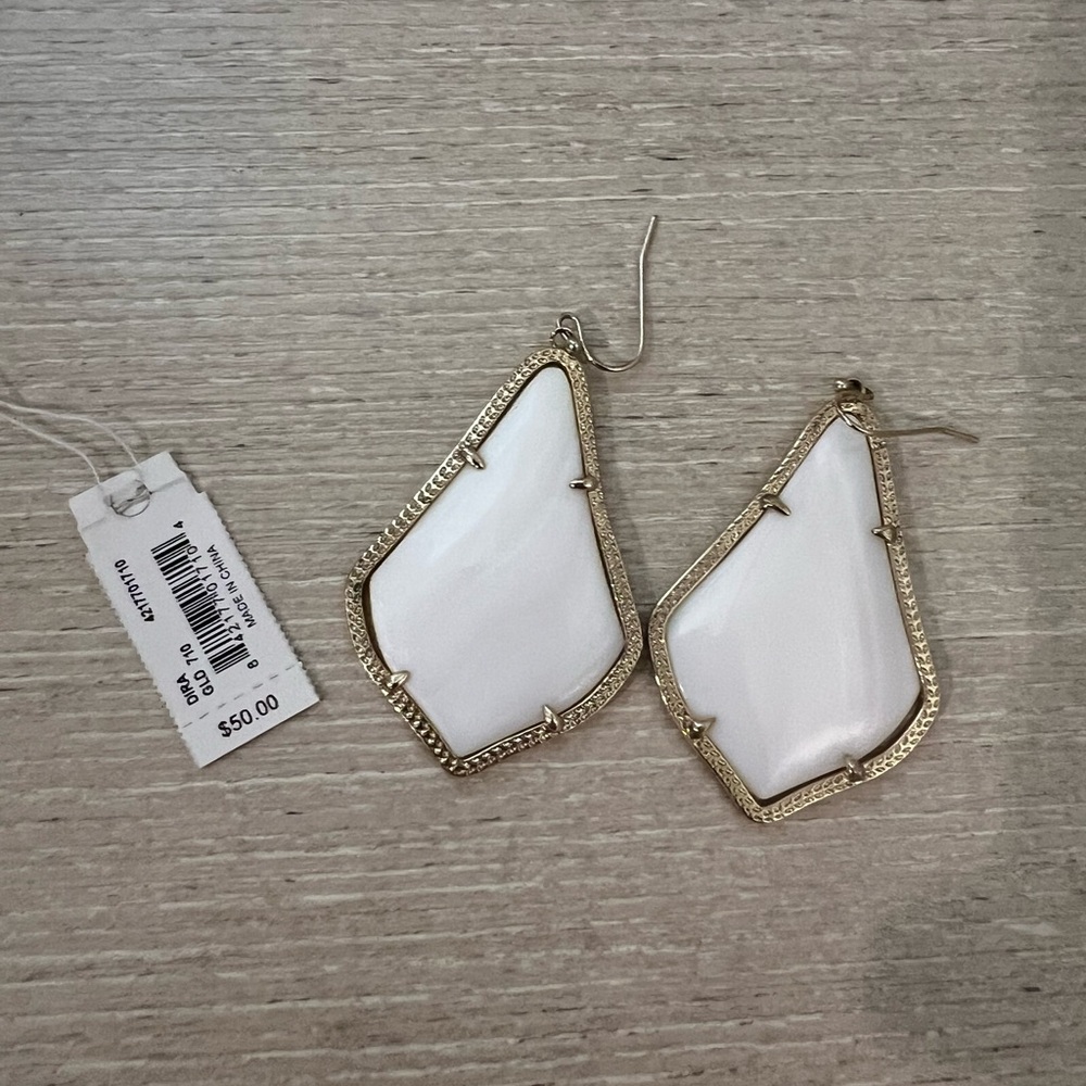 Kendra Scott White and Gold Earrings